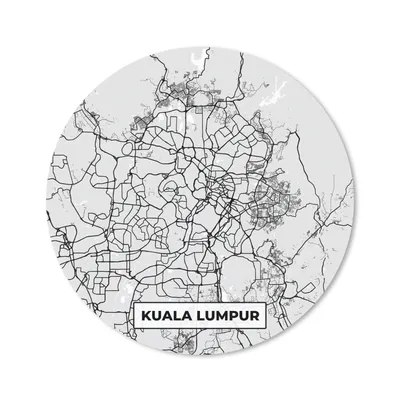Produktbild von MuchoWow® Mauspad Mousepad Karte - Kuala Lumpur - Stadtplan - Schwarz und weiß 30x30 cm - Mousepads - Maus Mat - Pad - Mausunterlage - Tischunterlage - Schreibtischmatten