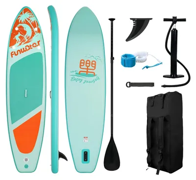 Immagine prodotto di Tavola gonfiabile SUP - Set per stand-up paddleboard - 350x87x15 cm - Per adulti - Set completo con pagaia, pompa, zaino, leash e sacca impermeabile - SUPFW28C