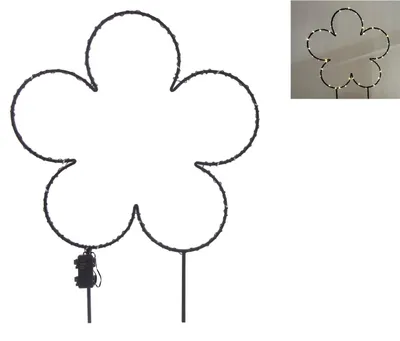 Produktbild von TrendLine LED-Stecker Blüte Eisen 82 x 59 cm schwarz warmweiß