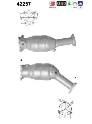 Produktbild von AS Katalysator Kat für AUDI A6 Avant (4F5, C6) 42257