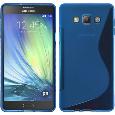 Produktbild von PhoneNatic Case kompatibel mit Samsung Galaxy A7 (A700) - blau Silikon Hülle S-Style + 2 Schutzfolien
