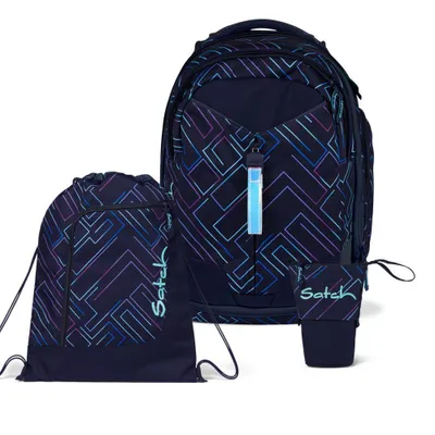 Produktbild von Satch Match Purple Laser Schulrucksack Set 3tlg.