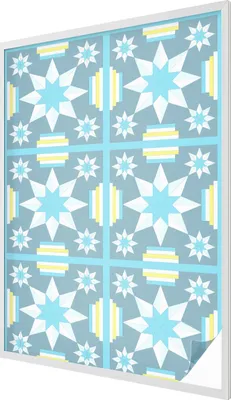 Obrázok produktu pre Vitrážová fólia na okno - 146x100 cm - vitrážový vzor - nepriehľadná dekoratívna fólia na ochranu súkromia - samolepiaca, UV ochrana - hviezdicový vzor