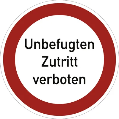 Produktbild von Dreifke® Schild Unbefugten Zutritt verboten, Textschild, Alu, Ø 200 mm