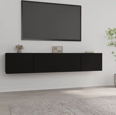 Produktbild von "Rabatt" TV-Schränke 2 Stk. - TV-Wandschränke Modern - Schwarz 80x30x30 cm Holzwerkstoff - TV-Schränke CC20631