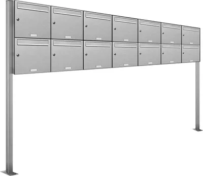 Produktbild von 14er Standbriefkasten Anlage Edelstahl Post stehend
