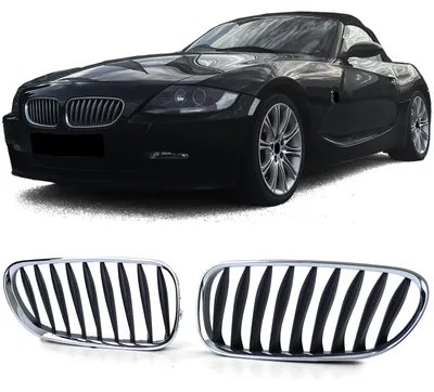 Immagine prodotto di Griglia anteriore sportiva nera cromata per BMW Z4 E85 E86, modelli dal 2002 al 2009