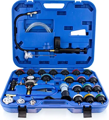 Produktbild von Bituxx 28 tlg. KFZ Kühlsystem Abdrückgerät Leckprüfgerät Druckprüfung Abdrücken Tester Kühler Werkzeug 28 teilig Messbereich 0-2,5 bar MS-17668