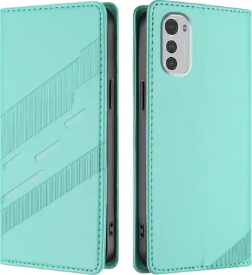 Obrázek produktu pro Pouzdro pro Motorola Moto E32 4G,Polyuretankožené peněženkové pouzdro s přihrádkou na karty a funkcí stojánku Türkis