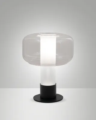 Produktbild von Flick Transparente Tischleuchte, Gestell aus Metall und Borosilikatglas, Touch-Dimmer, E14 15W Fassung, IP20 - Flick