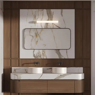 Zdjęcie produktu dla Kinkiet LED LINEA przezroczysty-złoty 8W Odcienie bieli 1241lm szkło wym:11,2x45x6cm IP44 Light Prestige