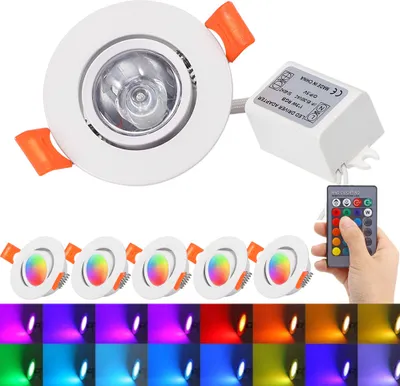 Produktbild von 5pc 3w Led Einbaustrahler 230v Led Spots Deckenleuchte Flach Deckenspots RGB Dimmbar Badezimmer Decke Scheinwerfer Einbauleuchten Decken Led Strahler
