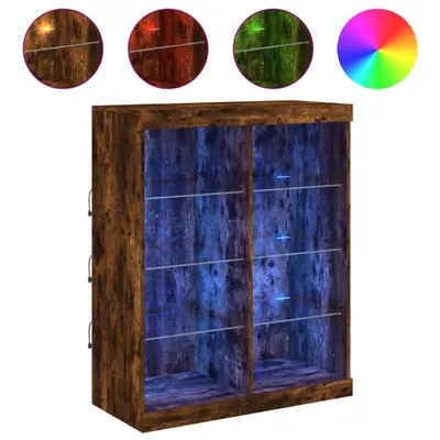Obrázek produktu pro Příborník s LED osvětlením kouřový dub 81 x 37 x 100 cm