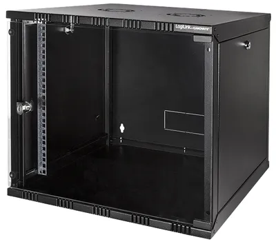 Produktbild von LogiLink W09A54B, Wandmontiertes Regal, 9U, 50 kg, 17 kg, Schwarz
