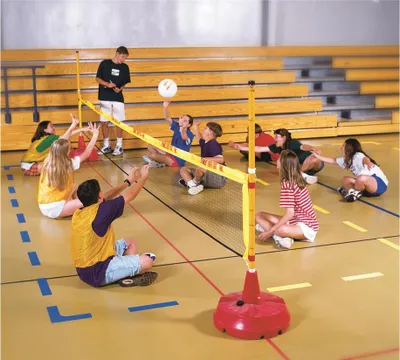 Produktbild von Spordas Sitzvolleyball Set - mit verstellbarem Netz und Stangen