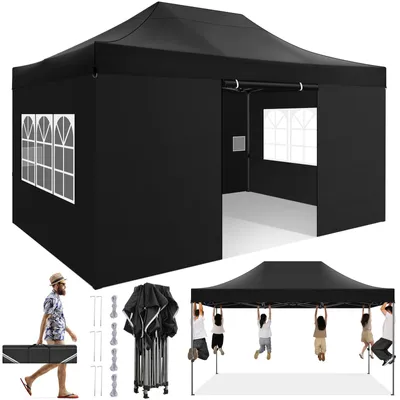 Immagine prodotto di Tenda per feste - Tenda da giardino - Gazebo - Tenda per eventi - Telo ombreggiante - 3x4,5 metri - 3 altezze regolabili