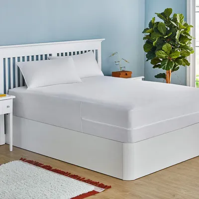 Matratzenauflage wasserdicht, Polyester, Weiß, 180x190/200 cm