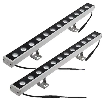 Zdjęcie produktu dla Reflektor ścienny, do zastosowań zewnętrznych, wodoodporny, energooszczędny, 2 sztuki 50 cm, ciepłe światło, 12 W