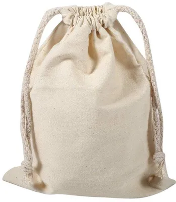 Image de Pochette de rangement en coton 15 x 20 cm, blanche