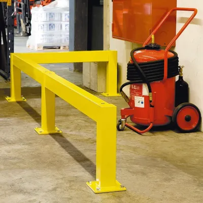 Produktbild von PROREGAL Standpfosten für Rammschutz-Geländer XL-Line | Mitte | HxBxT 50x20x20cm | Kunststoffbeschichteter Stahl | Gelb