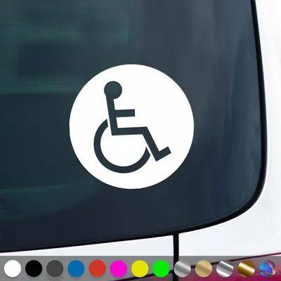 Produktbild von PantherPixel Rollstuhlfahrer Aufkleber Behindert Hinweis Rollstuhl Sticker Auto Geschenkidee Farbe Weiss