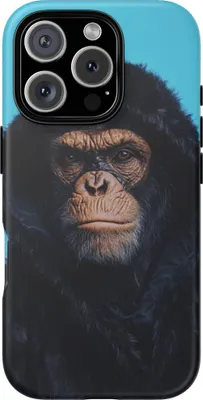 Produktbild von Affenporträt im schwarzen Hoodie – Handyhülle Kompatibel mit iPhone 16 Pro