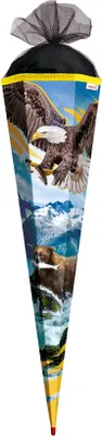 Produktbild von ROTH Schultüte groß Seeadler 85 cm eckig Rot(h)-Spitze Tüllverschluss Zuckertüte Schulanfang