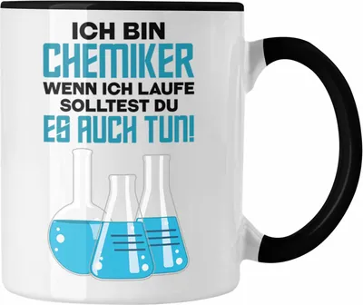 Produktbild von Trendation - Chemiker Geschenke Tassen Tasse Chemielaborant Chemie Geschenk Chemielabor Gadget (Schwarz)