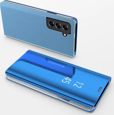 Produktbild von Handy Hülle für Samsung Galaxy S23 FE Clear View Hülle Klapp Flip Hülle Bumper Cover Spiegel Mirror, Farbe: Blau