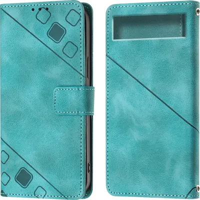 Produktbild von Hülle für Google Pixel 7A Prägung Flip Leder Brieftasche Schutzhülle mit Ständer Grün