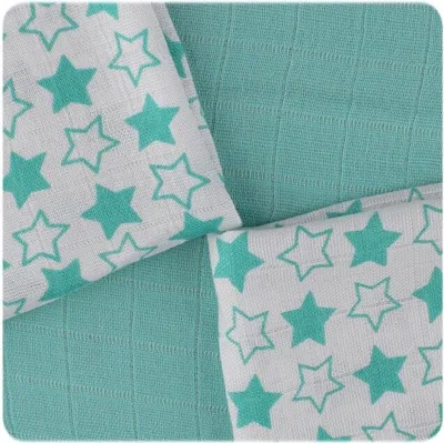 Produktbild von Bambustücher 30x30 - Kleine Sterne Türkis Mix (9 St.)
