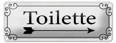 Produktbild von Blechschild Hinweis 27x10 cm Toilette Pfeil rechts Deko Schild