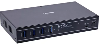 Zdjęcie produktu dla Przełącznik KVM dla 2 komputerów z obsługą HDMI 2.1 i rozdzielczością 8K przy 60 Hz