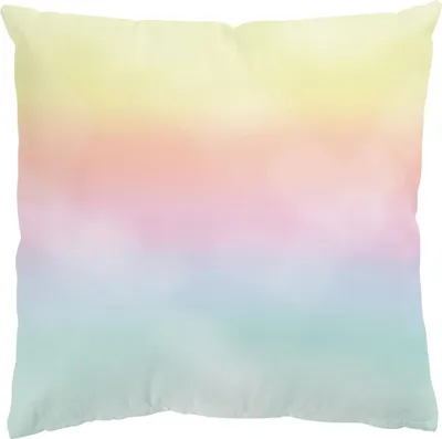 Produktbild von Dekokissen mit Motiv drinnen / Indoor Zierkissen Canvas waschbar Regenbogen bunt Illustration Sofakissen mit Füllung