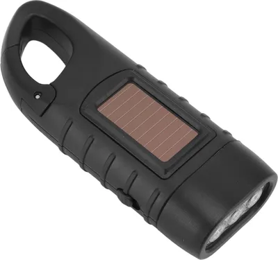 Image de Lampe de poche à manivelle alimentée par énergie solaire Lampe de poche de survie professionnelle rechargeable pour les sports de plein air, le camping et la randonnée