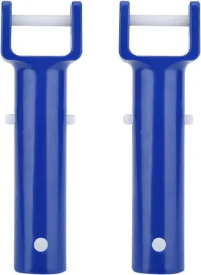 Produktbild von Poolbürsten-Handgriff, V-förmige Clip, 2 Stück, Blau, Ersatzteile für Schwimmbad