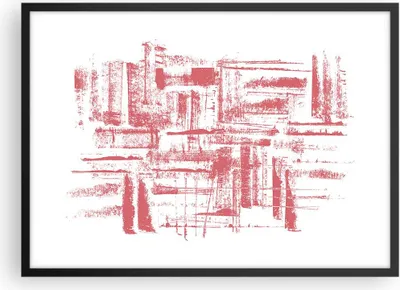 Produktbild von Gerahmtes Poster - Schwarzer Rahmen - Rot Textur Muster - 70x50 cm - Wand Bild - Wanddeko - Wandbilder - Kunstposter - Wandposter - Bilderrahmen - Bilder - Kunstdruck - P2BAA70x50-5048