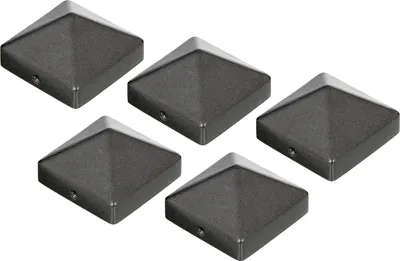 Image de Alberts 839918 Capuchon de poteau pour poteau en bois, forme haute, fonte d'aluminium, anthracite métallique, 70 x 70 mm, set de 5 pièces