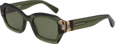 Image de LONGCHAMP LO749S N 320, couleur kaki/havane, dimensions 50/21/140, lunettes de soleil pour femmes