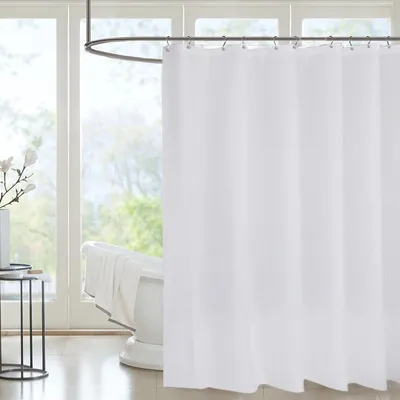 Image de Rideau de douche blanc, dimensions 240x180 cm, avec 12 crochets