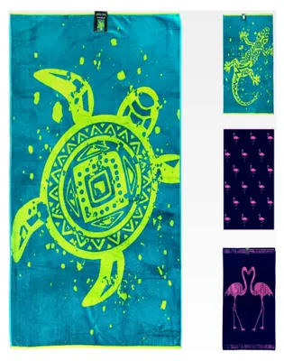 Produktbild von Strandtuch 90x180 cm Badetuch Strandlaken Handtuch 100% Baumwolle Velours Frottier Pflegeleicht