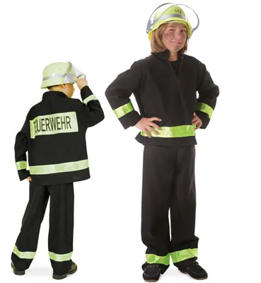 Produktbild von Kinderkostüm "Feuerwehrmann schwarz" Karneval, Fasching, Mottoparty (104)