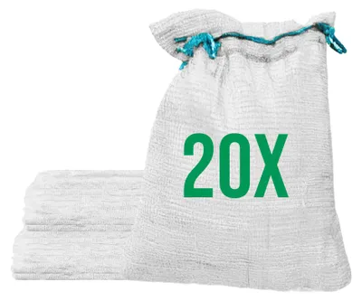 Produktbild von Bazko 20x Raschelsäcke 50x80 cm 30 kg | weiß | Netzsäcke mit Zugband