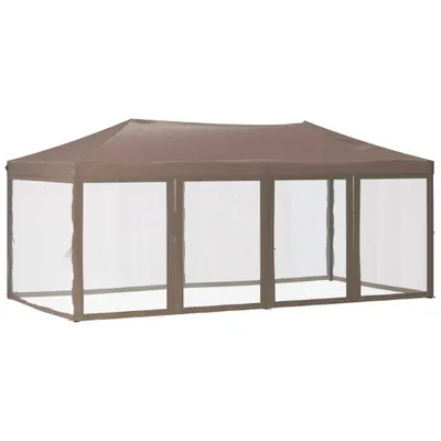 Produktbild von Partyzelt Faltbar mit Seitenwänden Taupe 3x6 m