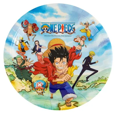 Image de 8 assiettes en carton One Piece 23cm -