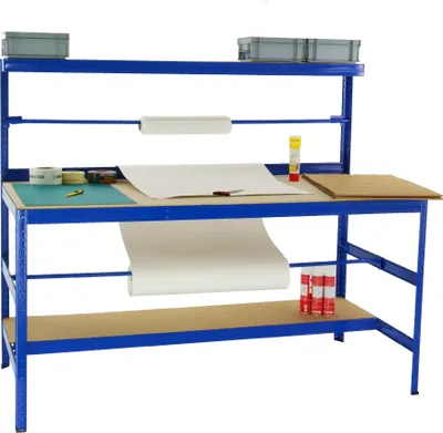 Produktbild von Packtisch Tiger | Tragkraft 300 kg | HxBxT 150x180x75 cm | Blau