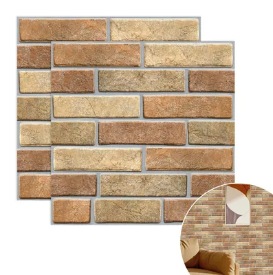 Produktbild von 10 Stück 3D-Wandpaneele, selbstklebende Backsteintapete, Steintapete, selbstklebende 30x30cm 3D-Wandpaneele für Badezimmer, Wohnzimmer, Küche, Schlafzimmer