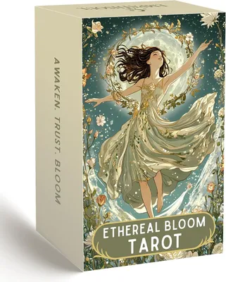 Productafbeelding van Tarot deck unique - 78 bloemen tarotkaarten met gids - Moderne heksentarot voor beginners en ervaren lezers