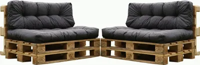 Produktbild von Palettensitzkissen 4er Set anthrazit 120x80 cm und 120x40 cm Outdoor Indoor