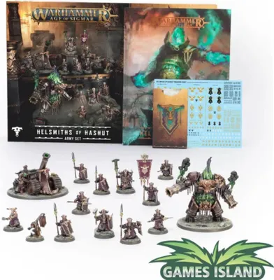 Produktbild von Warhammer Helsmiths of Hashut Army Set, Tabletop-Spiel, englisch, Miniaturen, limitierte Edition, Starterset, Sammelfiguren
